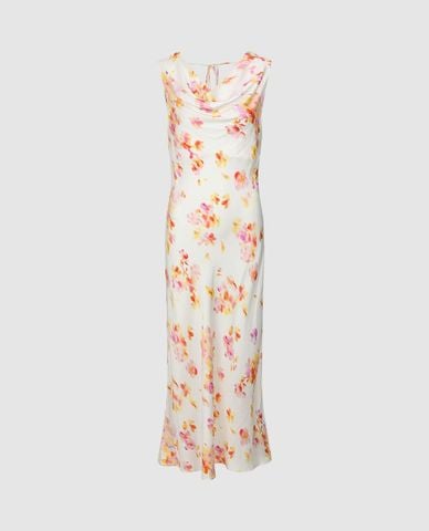  URBAN REVIVO - Đầm sát nách midi cổ đổ Floral Skinny 