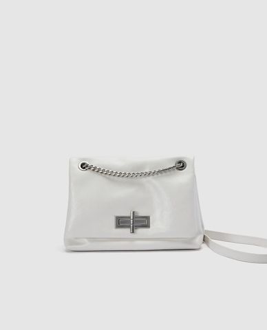  URBAN REVIVO - Túi đeo vai nữ hình thang khoá xoay 