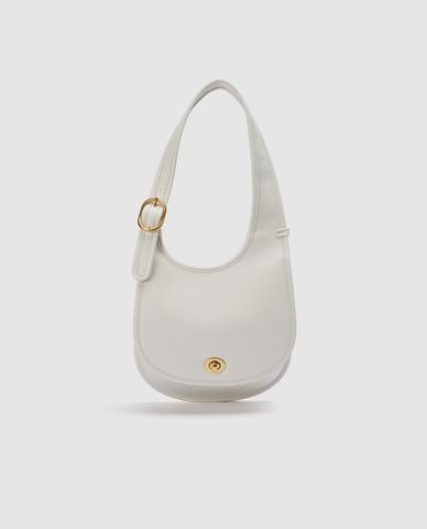  URBAN REVIVO - Túi đeo vai nữ phom bo tròn khoá xoay 