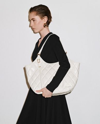  URBAN REVIVO - Túi đeo vai nữ hình thang chần bông 