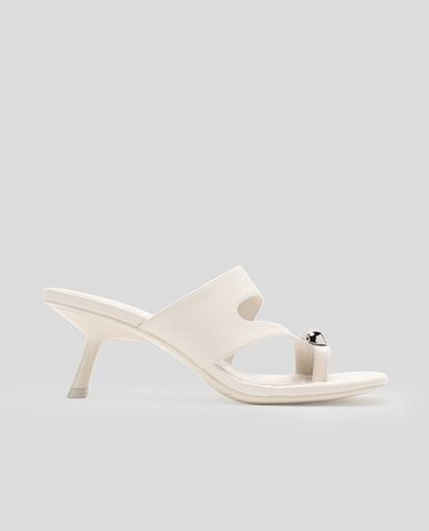  URBAN REVIVO - Giày mules cao gót nữ đính charm 