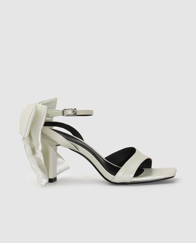  URBAN REVIVO - Giày sandals cao gót nữ mũi vuông phối nơ 