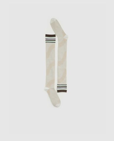  URBAN REVIVO - Vớ nữ cổ cao phối sọc 