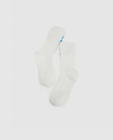  URBAN REVIVO - Vớ nữ cổ cao phối hoa dệt kim độc đáo 