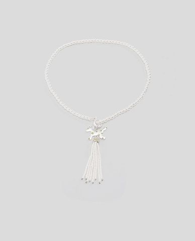  URBAN REVIVO - Vòng cổ nữ hạt ngọc phối charm tua rua 
