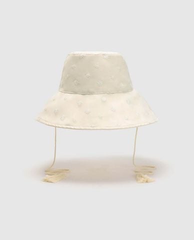  URBAN REVIVO - Nón bucket nữ thêu hoa nhí 