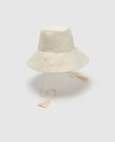 URBAN REVIVO - Nón bucket nữ thêu hoa nhí 