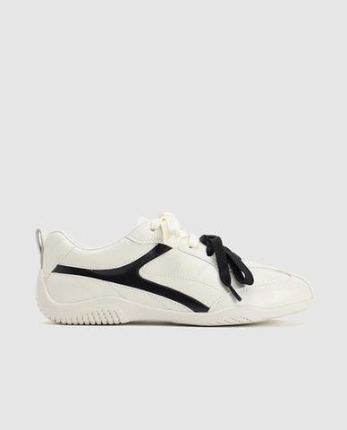  URBAN REVIVO - Giày sneakers nữ cổ thấp phối nơ 