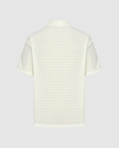  URBAN REVIVO - Áo thun nam cổ cao tay ngắn phối khóa zip 