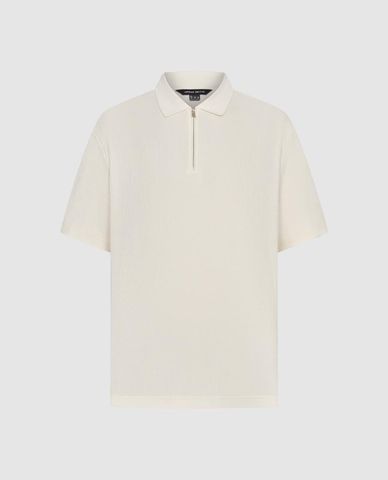  URBAN REVIVO - Áo polo nam tay ngắn phối khoá zip 