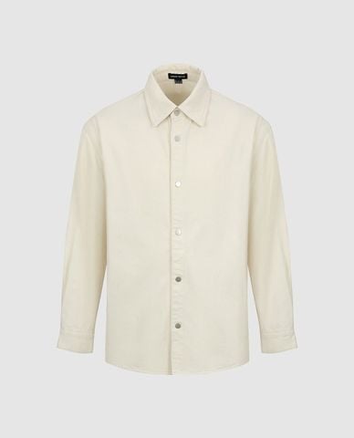  URBAN REVIVO - Áo sơ mi denim nam cổ bẻ tay dài 