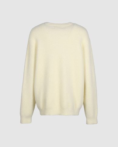  URBAN REVIVO - Áo dệt kim nam cổ tròn tay dài lông mịn 