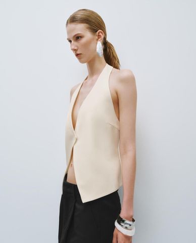  URBAN REVIVO - Áo kiểu nữ cổ yếm thời thượng 