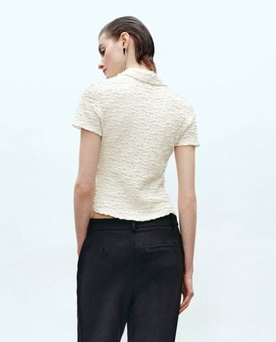  URBAN REVIVO - Áo polo nữ cổ bẻ tay ngắn Skinny 