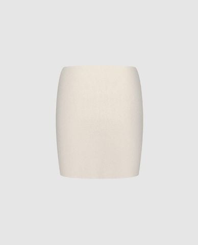  URBAN REVIVO - Chân váy dệt kim mini phối nơ 