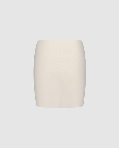  URBAN REVIVO - Chân váy dệt kim mini phối nơ 