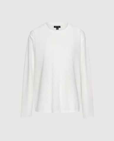  URBAN REVIVO - Áo dệt kim nữ cổ tròn tay dài dáng suông 