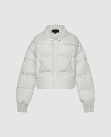  URBAN REVIVO - Áo khoác phao nữ cổ bẻ dáng ngắn 