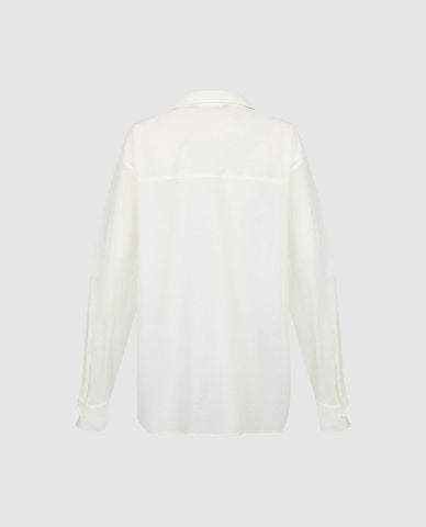  URBAN REVIVO - Áo sơ mi nữ cổ rút dây tay dài thắt nơ 