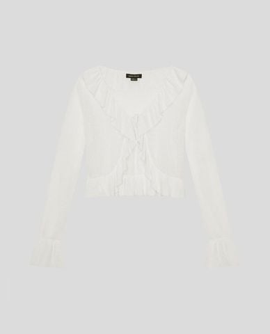  URBAN REVIVO - Áo khoác cardigan nữ thắt dây nữ tính 