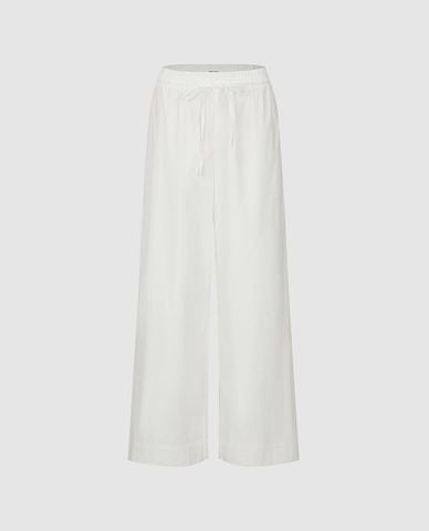  URBAN REVIVO - Quần nữ ống rộng lưng thun phối dây rút 