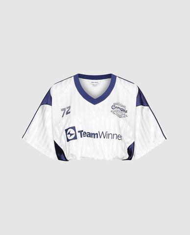  URBAN REVIVO - Áo croptop nữ cổ V tay ngắn bo thun 