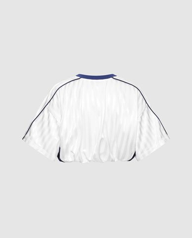  URBAN REVIVO - Áo croptop nữ cổ V tay ngắn bo thun 