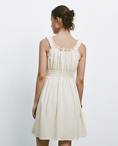  URBAN REVIVO - Đầm hai dây mini phối bèo nhún 