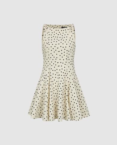  URBAN REVIVO - Đầm sát nách mini họa tiết chấm bi 