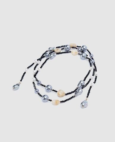  URBAN REVIVO - Vòng cổ nữ chuỗi hạt phối ngọc trai 