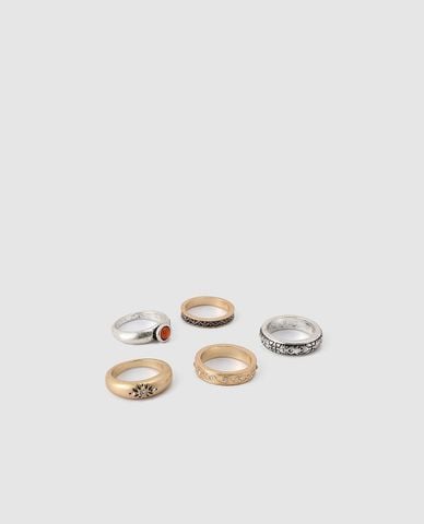  URBAN REVIVO - Set 5 nhẫn nữ họa tiết cổ điển 