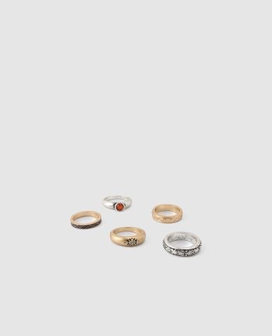  URBAN REVIVO - Set 5 nhẫn nữ họa tiết cổ điển 