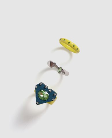  URBAN REVIVO - Set 3 nhẫn nữ nhiều kiểu đính đá 