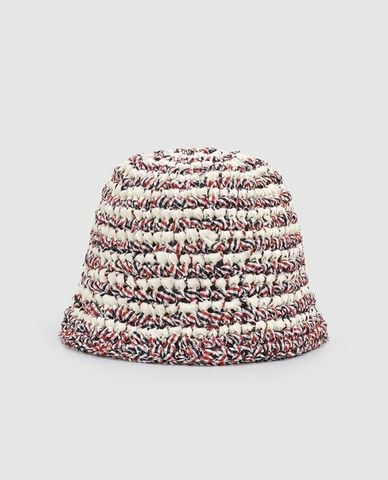  URBAN REVIVO - Nón bucket nữ móc len phối sọc 