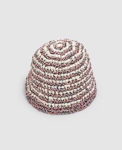  URBAN REVIVO - Nón bucket nữ móc len phối sọc 