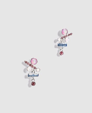  URBAN REVIVO - Set khuyên tai nữ đính đá đa sắc 