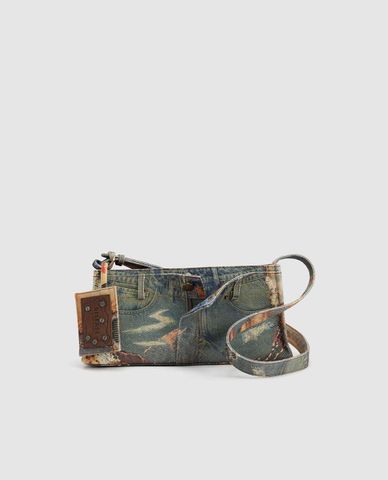 URBAN REVIVO - Túi đeo vai nữ phom chữ nhật Denim 