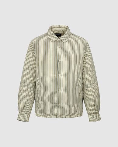  URBAN REVIVO - Áo khoác sơ mi nam chần bông kẻ sọc 