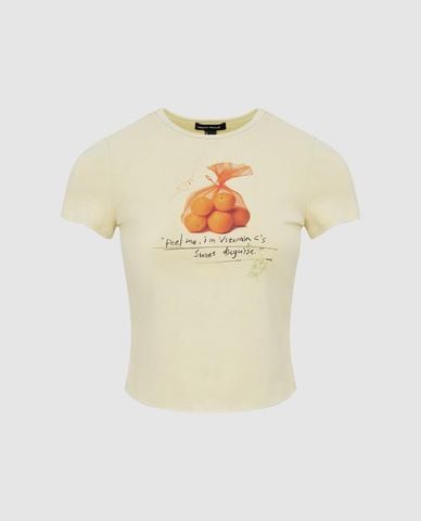  URBAN REVIVO - Áo thun nữ cổ tròn tay ngắn Printed 