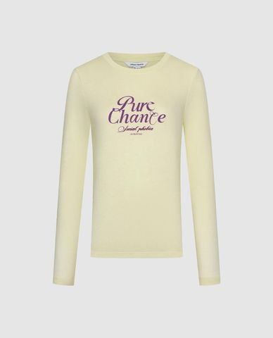  URBAN REVIVO - Áo thun nữ cổ tròn tay dài in chữ 