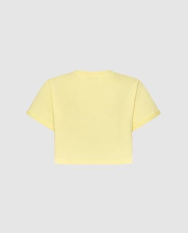  URBAN REVIVO - Áo croptop nữ tay ngắn in họa tiết 