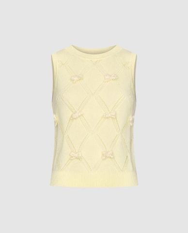  URBAN REVIVO - Áo dệt kim nữ sát nách cổ tròn 