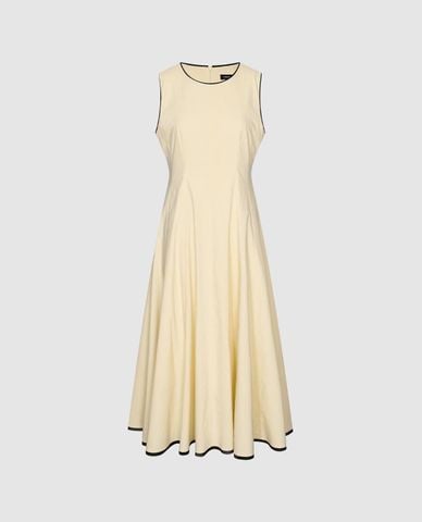  URBAN REVIVO - Đầm sát nách midi xếp li thời trang 