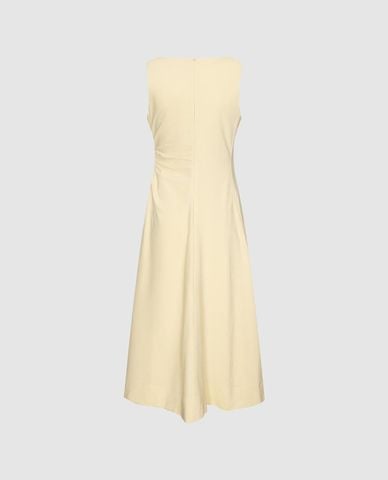  URBAN REVIVO - Đầm sát nách midi xếp nếp thanh lịch 