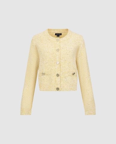  URBAN REVIVO - Áo khoác cardigan nữ tay dài phối nút 