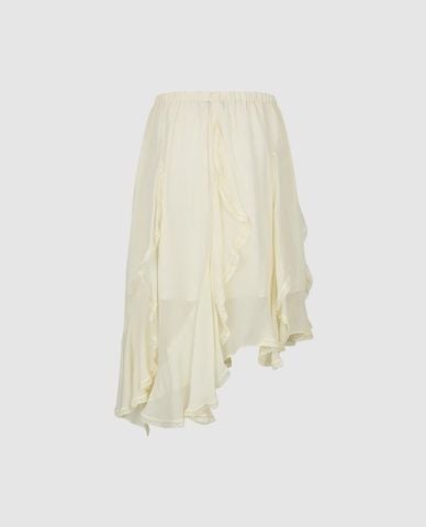  URBAN REVIVO - Chân váy chữ A midi xếp nếp bất đối xứng 