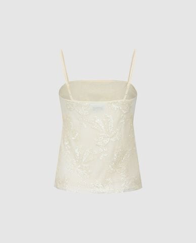  URBAN REVIVO - Áo hai dây nữ đính sequin họa tiết hoa 