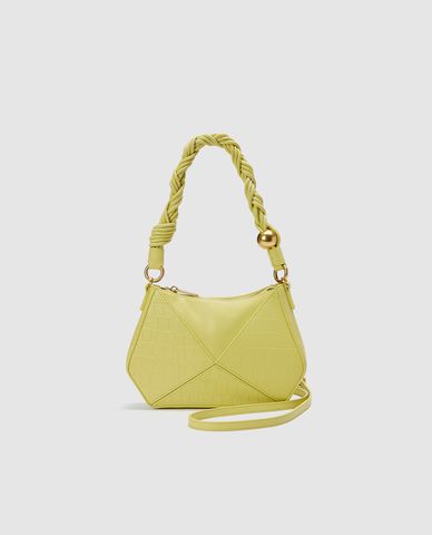  URBAN REVIVO - Túi đeo vai nữ đa giác quai bện 