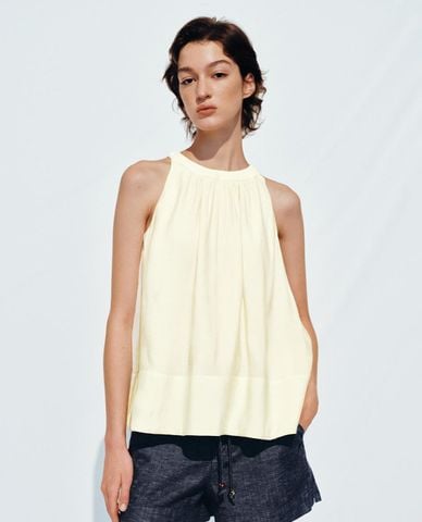  URBAN REVIVO - Áo kiểu nữ cổ yếm thời thượng 