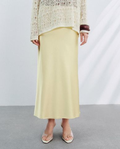  URBAN REVIVO - Chân váy phom suông midi thanh lịch 